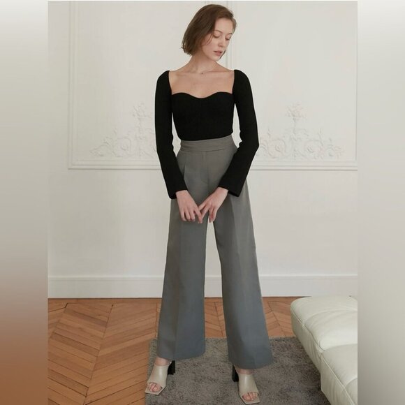 PIXIE MARKET CHIARA KNIT BUSTIER TOP IN BLACK SIZE MEDIUM - Picture 13 of 14